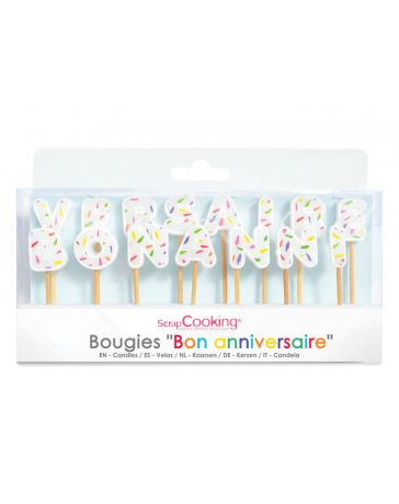 12 bougies longues torsadées pastel - ScrapCooking®